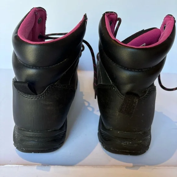 Brahma Women's Black and Pink Combat Boots Lace-up Slip resistant Size 9 - Picture 5 of 9